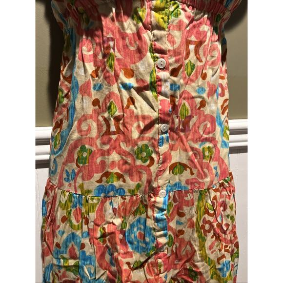 House of Harlow Printed Buttondown Tie Sleeveless Bohemian Maxi Dress New M - Picture 4 of 9